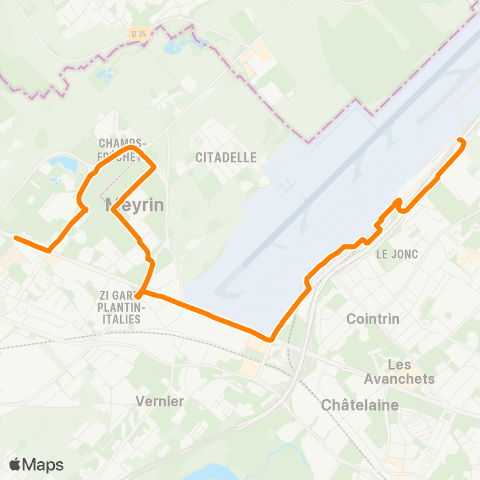 tpg - Transports publics genevois Meyrin, Hôp. de La Tour - Grand-Saconnex, Fret map