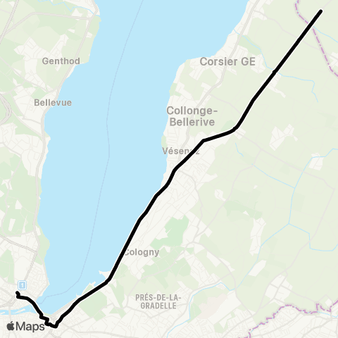 tpg - Transports publics genevois Genève, gare Cornavin - Veigy, douane (F) map