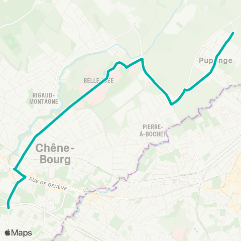 tpg - Transports publics genevois Thônex, Sous-Moulin - Puplinge, Pré-Marquis map