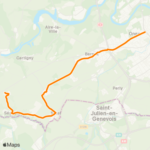 tpg - Transports publics genevois Athenaz, école - Confignon, croisée map