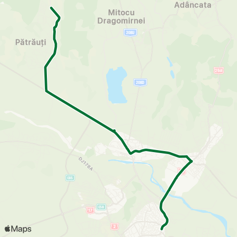 Transport Public Local Pătrăuți - Centru (Dom Polski) map