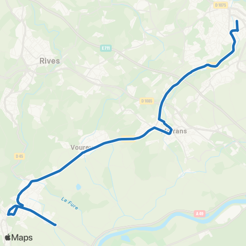 Transports du Pays Voironnais Tullins - Vourey - Moirans - Voiron map
