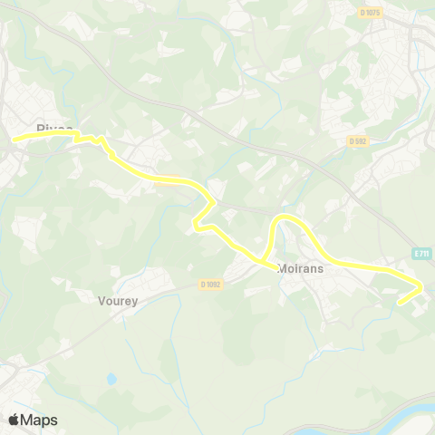 Transports du Pays Voironnais Rives les Abattoirs - Moirans Béghin map