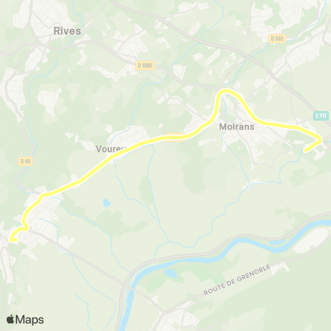 Transports du Pays Voironnais Tullins Condorcet - Moirans P. Béghin map