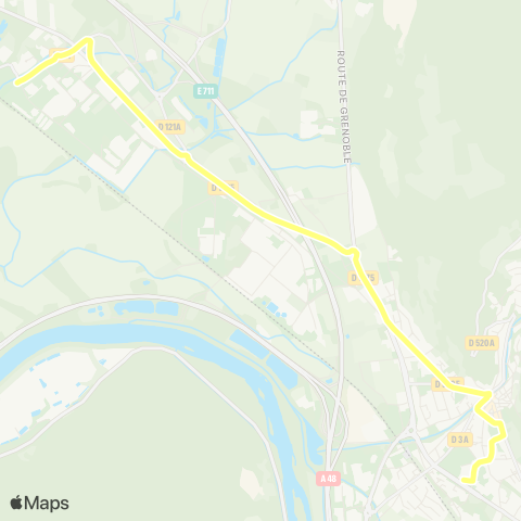 Transports du Pays Voironnais Voreppe l'Arcade - Moirans P. Béghin map