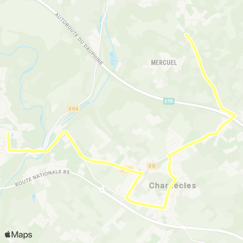 Transports du Pays Voironnais Reaumont le Bessey - Rives Desnos map