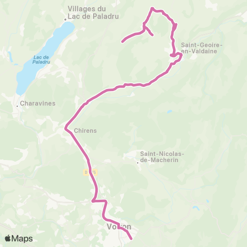 Transports du Pays Voironnais St Geoire Cotagon - Voiron Gare Nord map