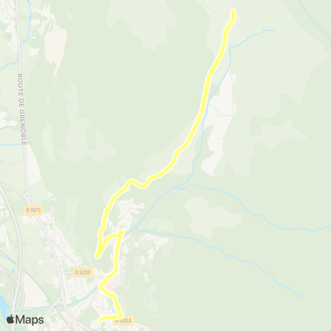 Transports du Pays Voironnais Pommiers RD 520 Village - Voreppe Mairie map