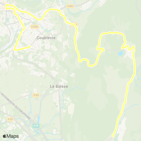 Transports du Pays Voironnais Pommiers Barniers - Coublevie Plan Menu map