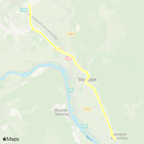 Transports du Pays Voironnais Fontanil Palluel - St Jean Place map