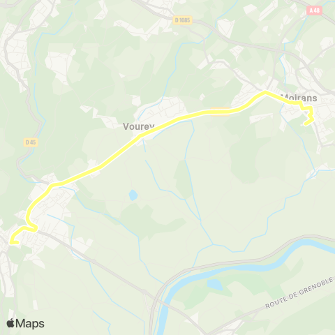 Transports du Pays Voironnais Tullins Condorcet - Moirans Vergeron map