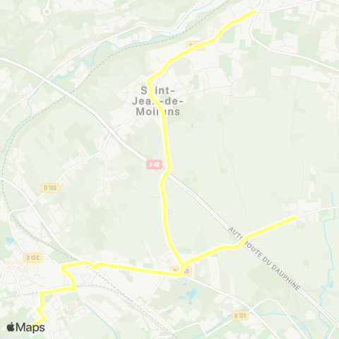 Transports du Pays Voironnais St Jean la Manche - Moirans le Vergeron map