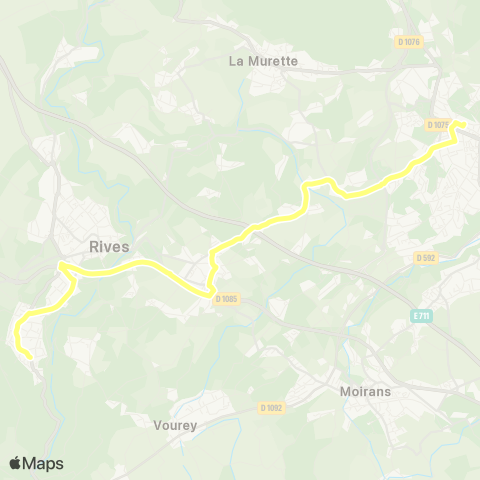 Transports du Pays Voironnais Renage Pl Cardinal - Voiron Brameret map
