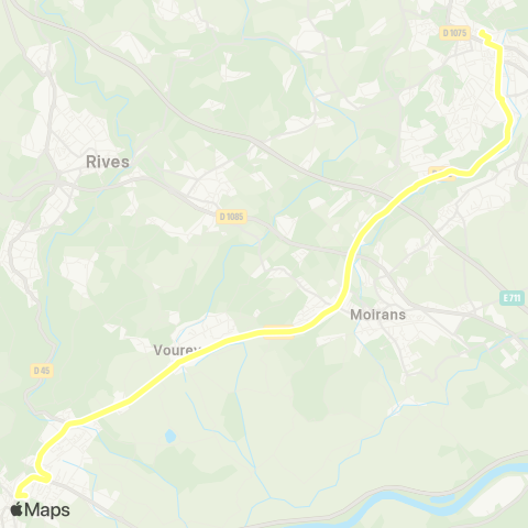 Transports du Pays Voironnais Tullins Condorcet - Voiron Brameret map