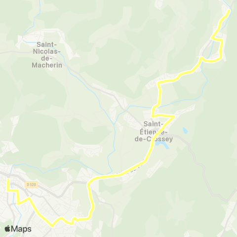 Transports du Pays Voironnais Crossey Gatelière - Voiron Gare Sud map