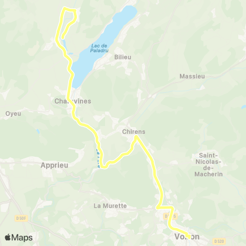 Transports du Pays Voironnais Le Pin les Allex - Voiron map