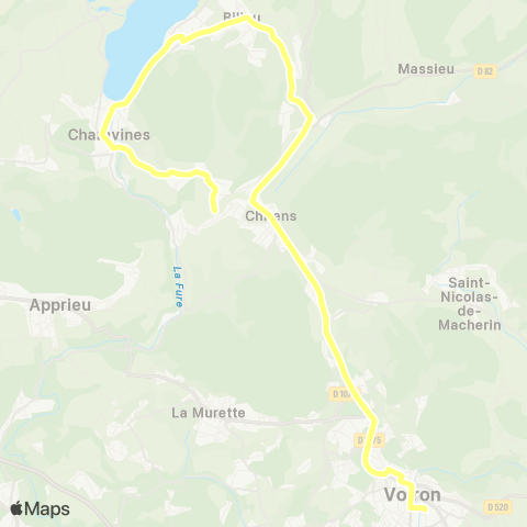 Transports du Pays Voironnais Bilieu Petit Bilieu - Voiron map
