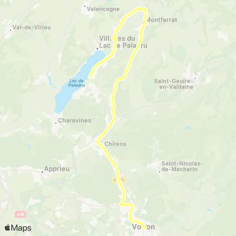 Transports du Pays Voironnais Montferrat Voiron map