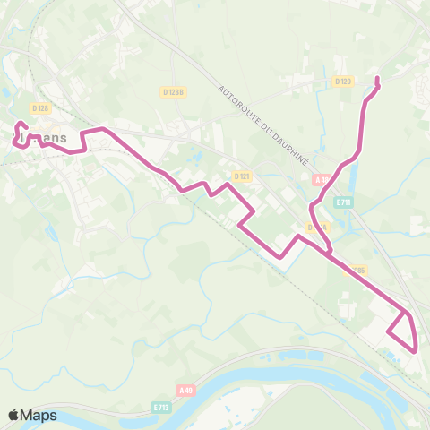 Transports du Pays Voironnais La Buisse Giratoire - Moirans via Centralp map