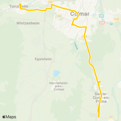 TRACE Turckheim – Ste-Croix-en-Plaine map