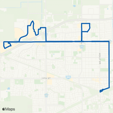 TRACER Bus Service Route A map
