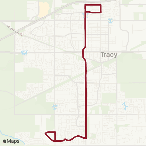 TRACER Bus Service Route J map