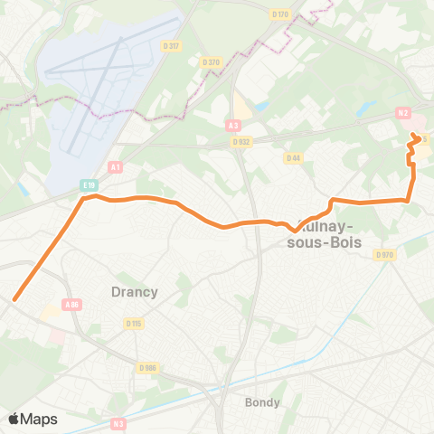 Île-de-France Mobilités La Courneuve 8 mai 1945 <> Hôp. Ballanger map