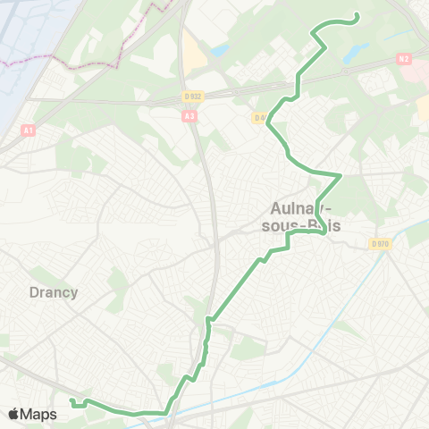 Île-de-France Mobilités Bobigny Pablo Picasso <> Gare de Villepinte map