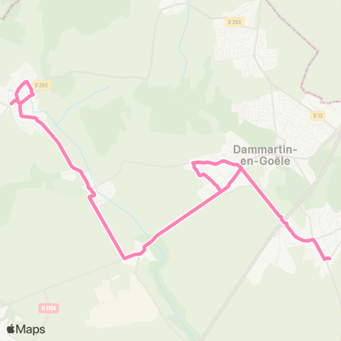 Île-de-France Mobilités Gare de Dammartin / Juilly / St-Mard <> La Fortelle map