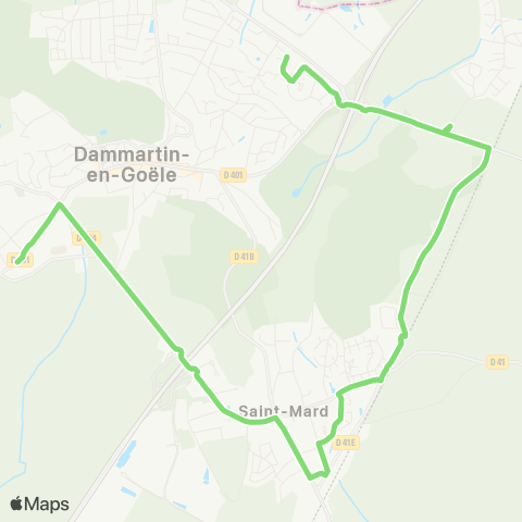 Île-de-France Mobilités Semoir <> Gare de Dammartin / Juilly / St-Mard map