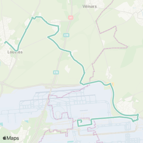 Île-de-France Mobilités Gare de Louvres <> Gare de Roissypôle - Aéroport CDG 1 map