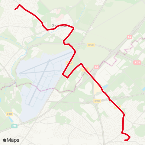 Île-de-France Mobilités Gare de Villiers-le-Bel Gonesse Arnouville <> La Malmaison map