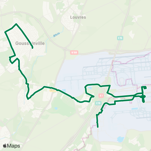 Île-de-France Mobilités Gare de Roissypôle / Aéroport CDG 1 (G3) <> Victor Basch map