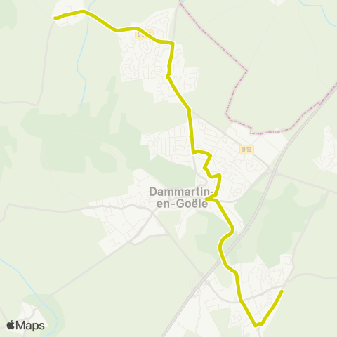 Île-de-France Mobilités St Laurent <> Gare de Dammartin / Juilly / St-Mard map