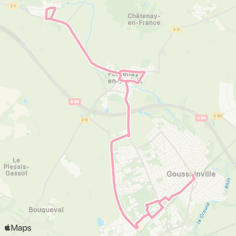 Île-de-France Mobilités Goussainville Gare <> Croix de la Chaise map