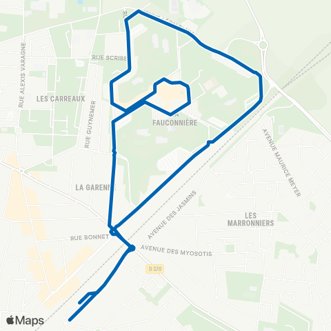 Île-de-France Mobilités Gare de Villiers-le-Bel Gonesse Arnouville <> Gare de Villiers-le-Bel Gonesse Arnouville map