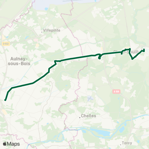 Île-de-France Mobilités Gare de Bondy <> Mairie map