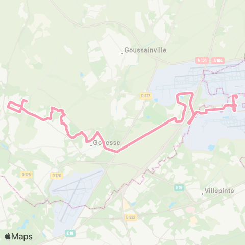 Île-de-France Mobilités Roissypôle / Aéroport CDG 1 (D2) <> Puits la Marlière map