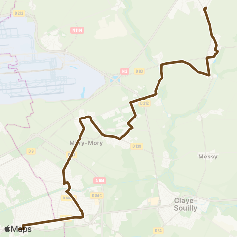 Île-de-France Mobilités Gare de Mitry-Claye <> Gare de Dammartin / Juilly / St-Mard map