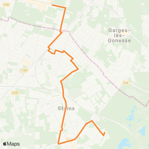 Île-de-France Mobilités Moulin Neuf <> Les Flanades map