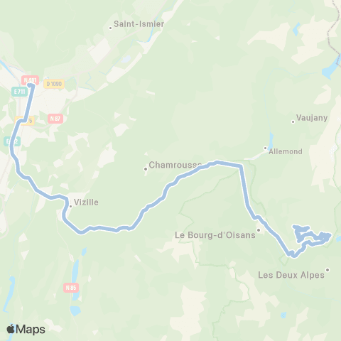 Transaltitude Transaltitude Auris en Oisans map