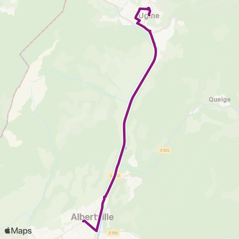 TRA Mobilité Albertville-Ugine map