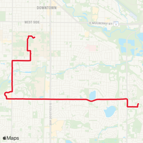 Transfort CSU and Drake Road map