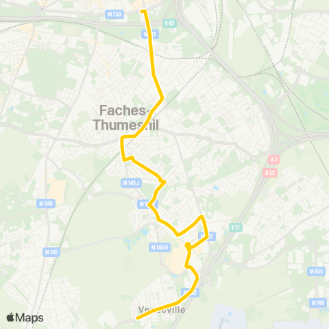 Ilévia Vendeville / Lille Porte de Douai map