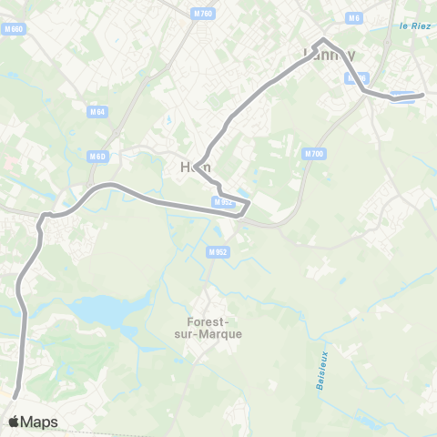 Ilévia Scolaires Ligne Scolaire 968 map