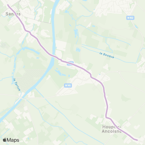 Ilévia Houplin Ancoine d'Endrumetz - Santes Gare map