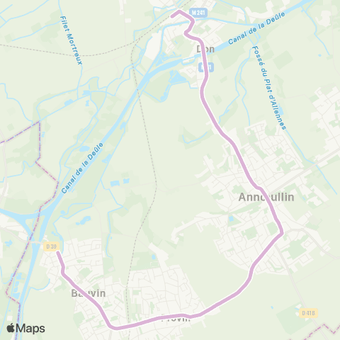 Ilévia Bauvin Stade - Sainghin Gare de Don map
