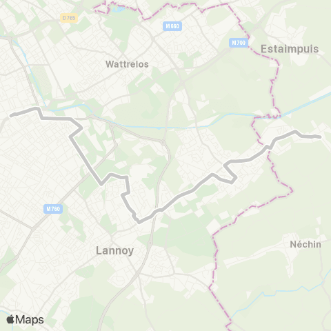 Ilévia Roubaix Eurotéléport - Leers N. Belgiqu map