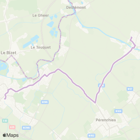 Ilévia Armentières Gare - Quesnoy Blanche Porte map