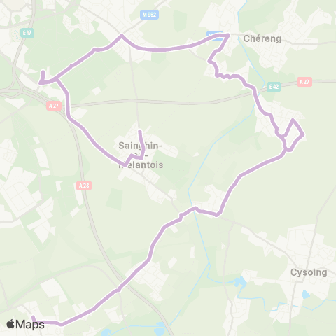 Ilévia Sainghin en M - 4 Cantons - Fretin map